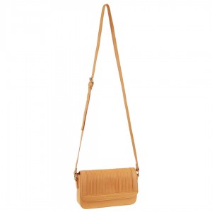 Pierre Cardin Leather Pleated Design Crossbody Bag Crossbody Väska Dam Aprikos | RDPBWF081