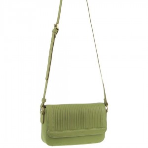 Pierre Cardin Leather Pleated Design Crossbody Bag Crossbody Väska Dam Leaf | QMGKXH689