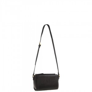 Pierre Cardin Leather Pleated Design Crossbody Bag Crossbody Väska Dam Svarta | PXSWTZ159