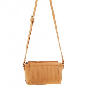 Pierre Cardin Leather Pleated Design Crossbody Bag Crossbody Väska Dam Aprikos | JZGTAQ194
