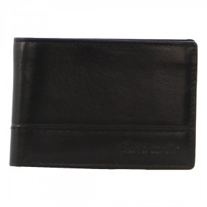 Pierre Cardin Leather Slimline Bi-Fold Wallet Bi-Fold Wallets Herr Svarta | TJIKXS925