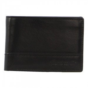 Pierre Cardin Leather Slimline Bi-Fold Wallet Bi-Fold Wallets Herr Svarta | ZIGWNY467