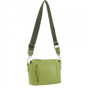 Pierre Cardin Leather Square Crossbody Bag Crossbody Väska Dam Leaf | MJDCWU978