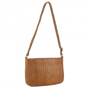 Pierre Cardin Leather Stitch-design Cross-body Bag Crossbody Väska Dam Bruna | FOPIJT476