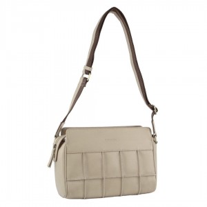 Pierre Cardin Leather Stitch-design Cross-body Bag Crossbody Väska Dam Beige | SFCYXU315