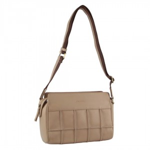 Pierre Cardin Leather Stitch-design Cross-body Bag Crossbody Väska Dam Guld | PMHTEV416