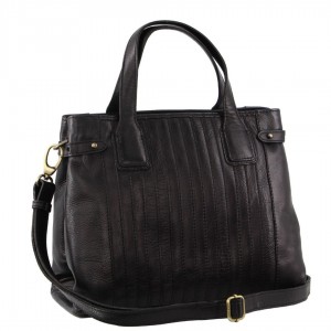 Pierre Cardin Leather Stitch-design Tote Bag Handbags Dam Svarta | XUEBOI830