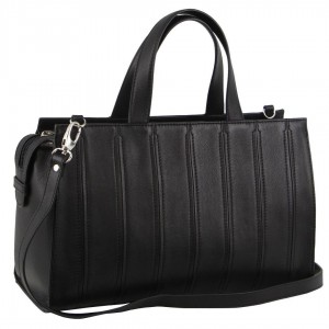 Pierre Cardin Leather Stitch-design Tote Bag Handbags Dam Svarta | TFNVUP514