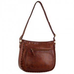 Pierre Cardin Leather Stud Detail Cross-body Bag Crossbody Väska Dam Bruna | LGUTNV758
