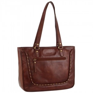 Pierre Cardin Leather Stud Detail Tote Bag Handbags Dam Bruna | UMZBWO012