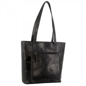 Pierre Cardin Leather Tote Bag Handbags Dam Svarta | GFTJPN430