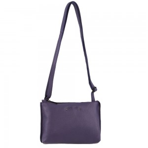 Pierre Cardin Leather Trendy Cross-Body Bag Crossbody Väska Dam Lila | VQGPUC475