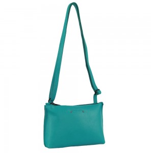 Pierre Cardin Leather Trendy Cross-Body Bag Crossbody Väska Dam Turkos | ZLPAOS984