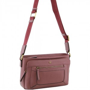 Pierre Cardin Leather Webbing Strap Crossbody Bag Crossbody Väska Dam Rosa | VSJBER172