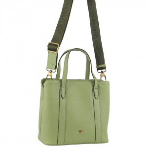 Pierre Cardin Leather Webbing Strap Tote Bag Handbags Dam Jade | ZYSLCH749
