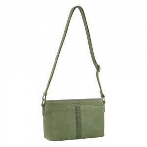 Pierre Cardin Leather Woven Design Crossbody Bag Crossbody Väska Dam Leaf | OAMLBT782