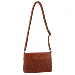 Pierre Cardin Leather Woven Embossed Cross-Body Bag Crossbody Väska Dam Bruna | LSVZGH206