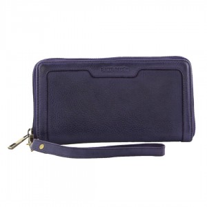 Pierre Cardin Leather Zip around wallet w Wristlet Dragkedja Runt Plånbok Dam Lila | IOVQTY754