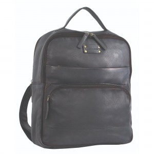 Pierre Cardin Rustic Leather Business Backpack Computer Bag Ryggsäckar Herr Svarta | NZTVLE860