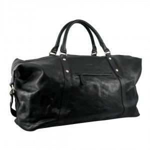 Pierre Cardin Rustic Leather Business Overnight Bag Overnight Bags Herr Svarta | KMHPBY289