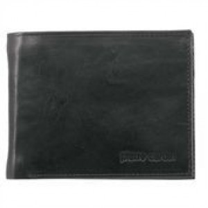Pierre Cardin Rustic Leather Tri-Fold Wallet Trefaldig Plånbok Herr Svarta | DAXUSM390