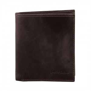 Pierre Cardin Rustic Leather Tri-Fold Wallet Trefaldig Plånbok Herr Bruna | CEDSVA537