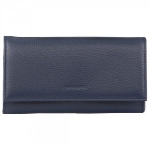 Pierre Cardin Rustic Leather Wallet Bi-Fold Wallets Dam Marinblå | OZDULK219