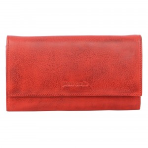 Pierre Cardin Rustic Leather Wallet Stor Plånbok Dam Röda | YVKBUX564