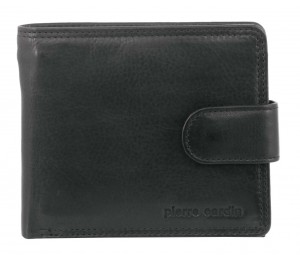 Pierre Cardin Rustic Leather Wallet Trefaldig Plånbok Herr Svarta | EDBXKF503