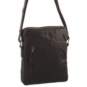 Pierre Cardin Rustic Leather iPad Bag Crossbody Väska Herr Bruna | BXYWTU784