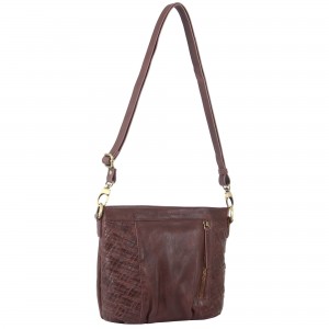 Pierre Cardin Woven Embossed Leather Crossbody Bag Crossbody Väska Dam Vinröda | ITRVCK371