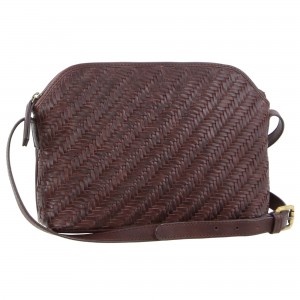 Pierre Cardin Woven Embossed Leather Cross-Body Bag Crossbody Väska Dam Vinröda | EVUMCZ984