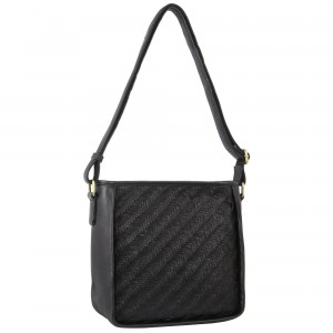 Pierre Cardin Woven Embossed Leather Cross-Body Bag Crossbody Väska Dam Svarta | AUPWCQ127