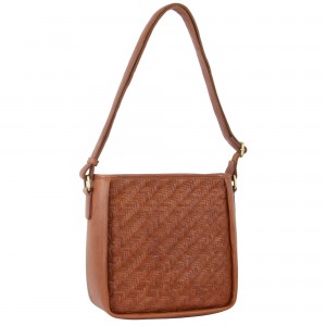Pierre Cardin Woven Embossed Leather Cross-Body Bag Crossbody Väska Dam Bruna | QAPCFW269