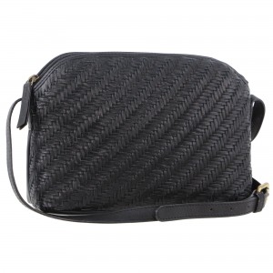 Pierre Cardin Woven Embossed Leather Cross-Body Bag Crossbody Väska Dam Svarta | LHTAGD148