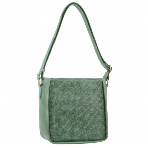 Pierre Cardin Woven Embossed Leather Cross-Body Bag Crossbody Väska Dam Gröna | KDVREY918