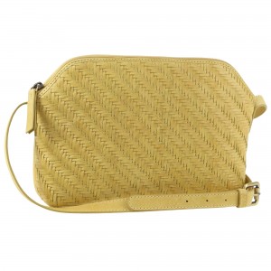 Pierre Cardin Woven Embossed Leather Cross-Body Bag Crossbody Väska Dam Gula | JYIHZA768