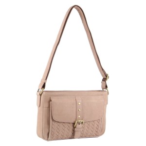 Pierre Cardin Woven Leather Cross-Body Bag Crossbody Väska Dam Rosa | CKFNOA583
