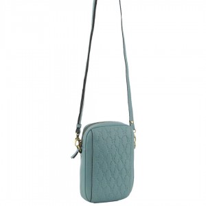 Pierre Cardin leather Textured Design Phone Bag Clutch Dam Blå | TOPLEB180