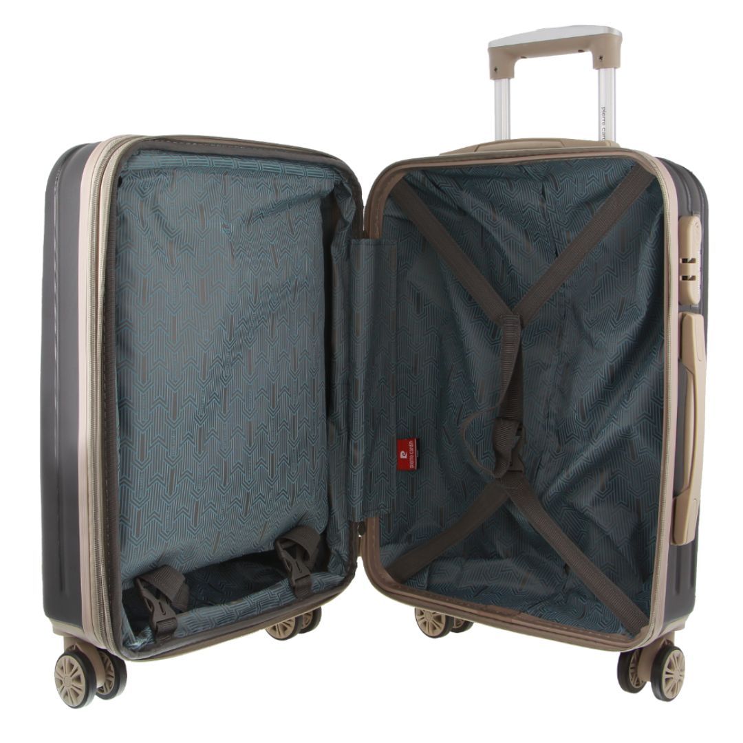 Pierre Cardin 54cm Cabin Hard-Shell Suitcase Cabin Cases Herr Svarta | HTUWAD691