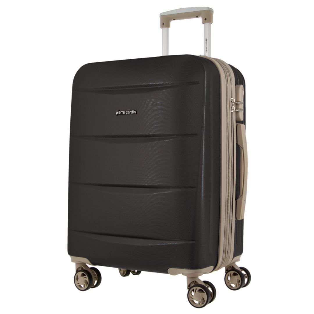 Pierre Cardin 54cm Cabin Hard-Shell Suitcase Cabin Cases Herr Svarta | HTUWAD691