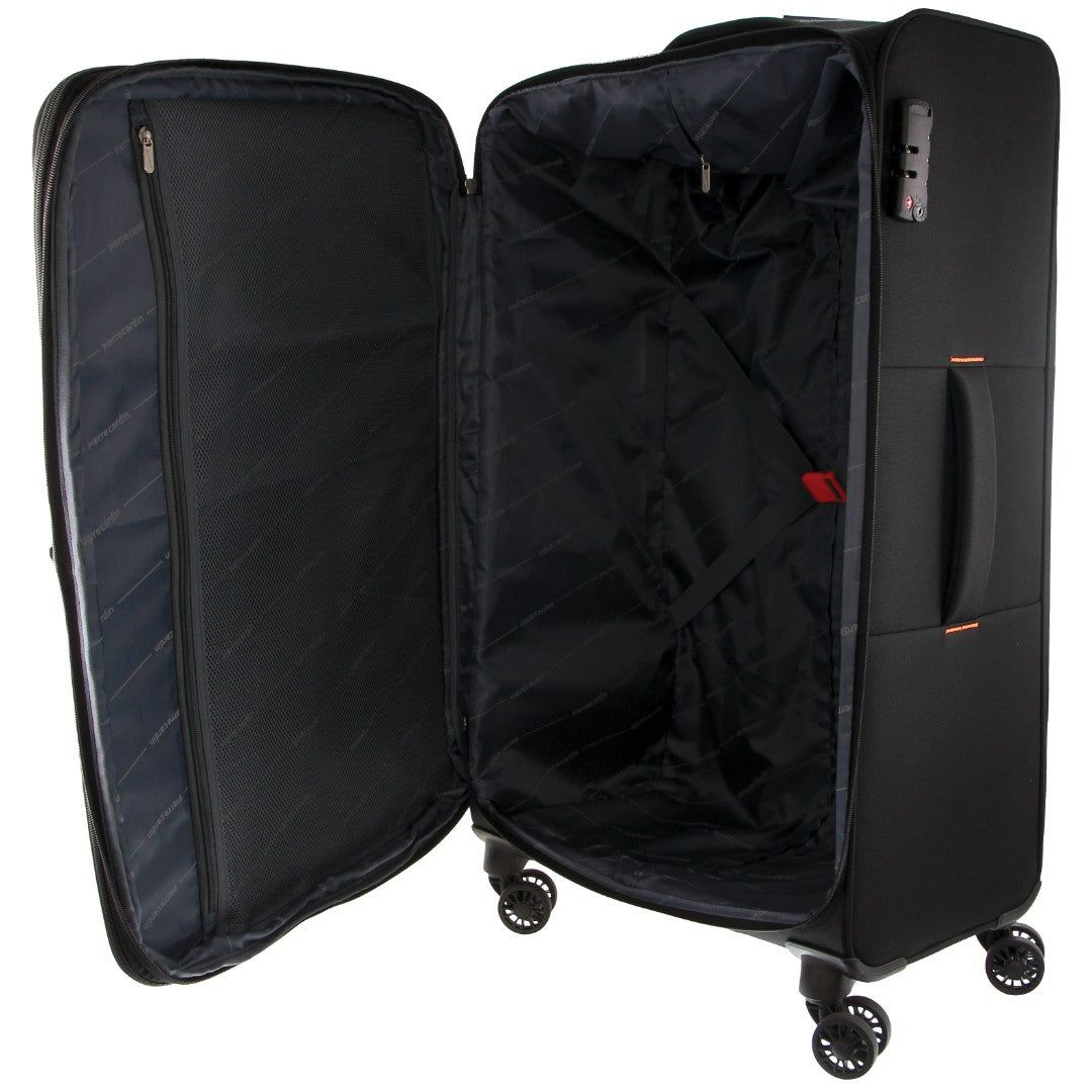 Pierre Cardin 55cm CABIN Soft-Shell Suitcase Soft Shell Cases Travel Svarta | RJIPWV785