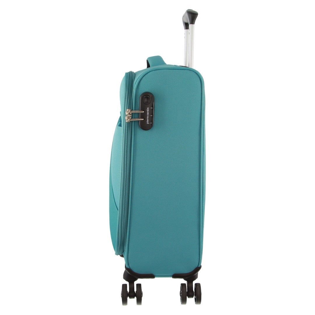 Pierre Cardin 55cm CABIN Soft-Shell Suitcase Soft Shell Cases Travel Turkos | PQMLIC157