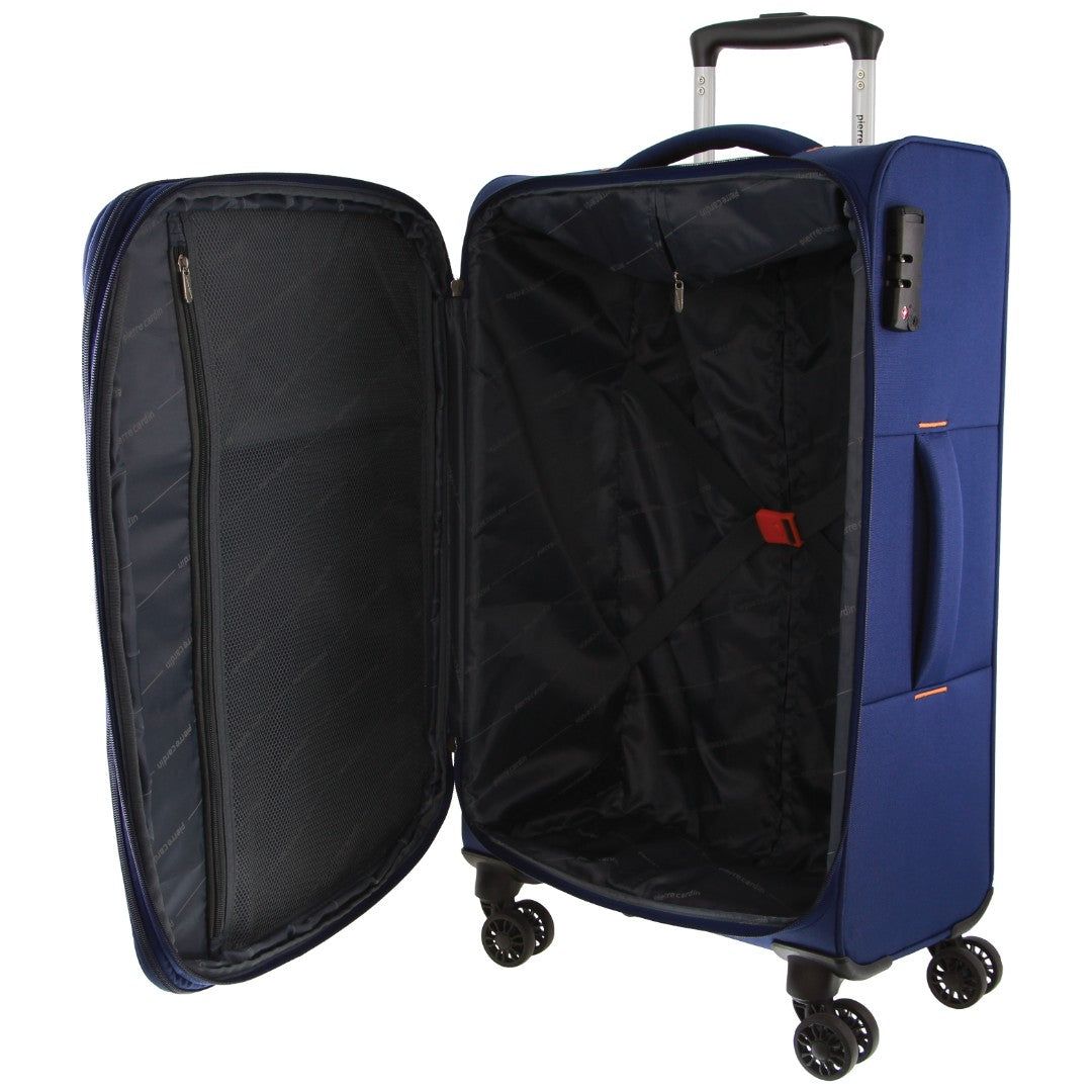 Pierre Cardin 55cm CABIN Soft-Shell Suitcase Resväskor Travel Marinblå | MDNSKI089