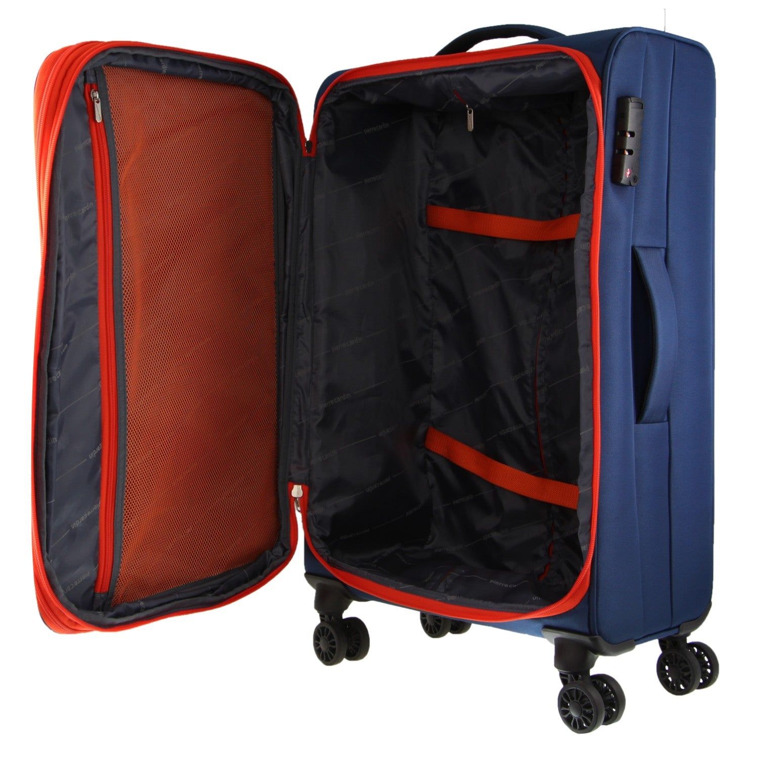 Pierre Cardin 65cm MEDIUM Soft Shell Suitcase Medium Cases Travel Marinblå | ASIRFJ928