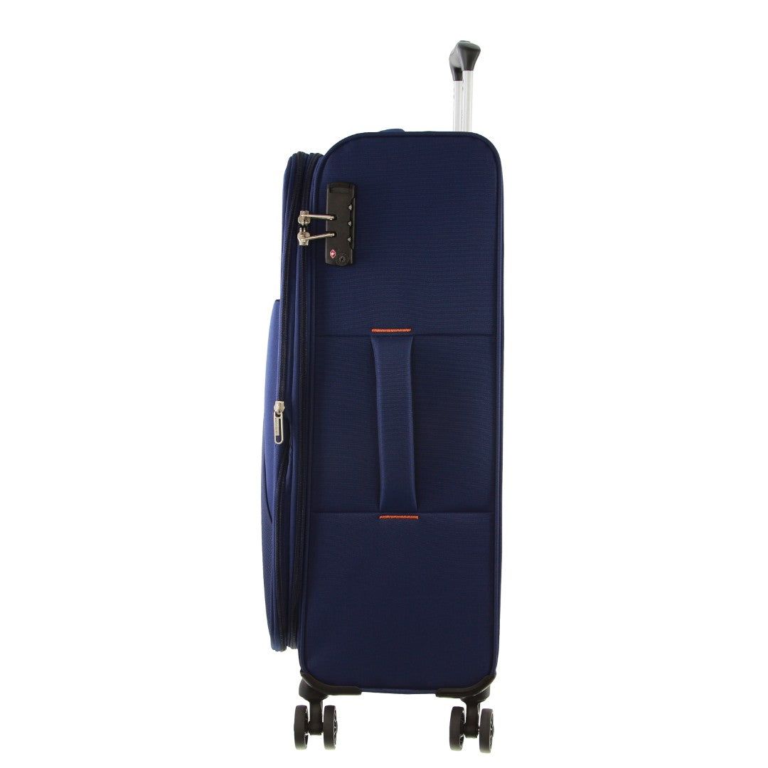 Pierre Cardin 68cm MEDIUM Soft-Shell Suitcase Medium Cases Travel Marinblå | SWAHPZ751