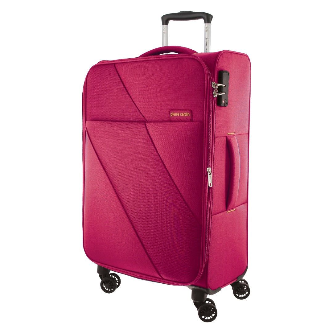Pierre Cardin 68cm MEDIUM Soft Shell Suitcase Medium Cases Travel Rosa | NLOKIW098