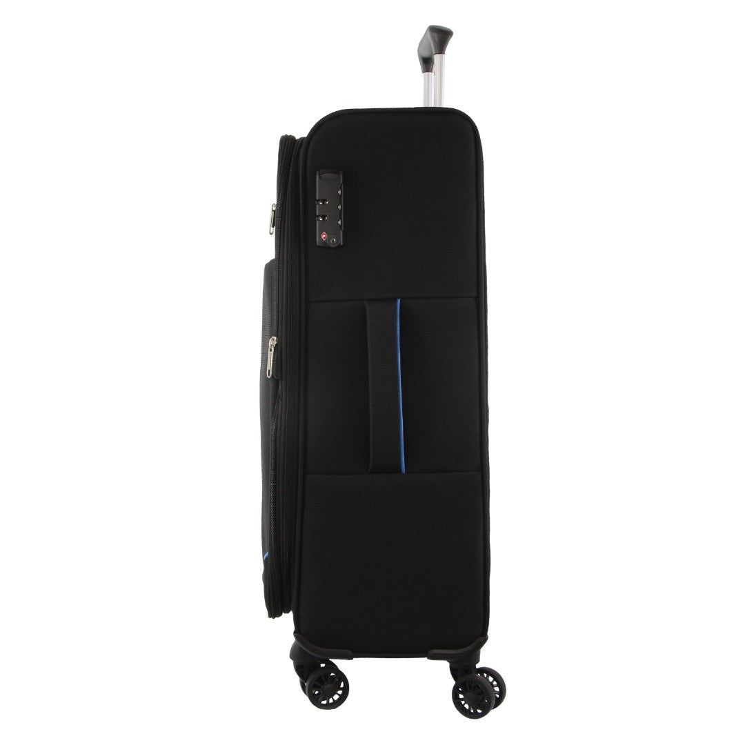 Pierre Cardin 68cm MEDIUM Soft Shell Suitcase Resväskor Travel Svarta | KCFQVW345