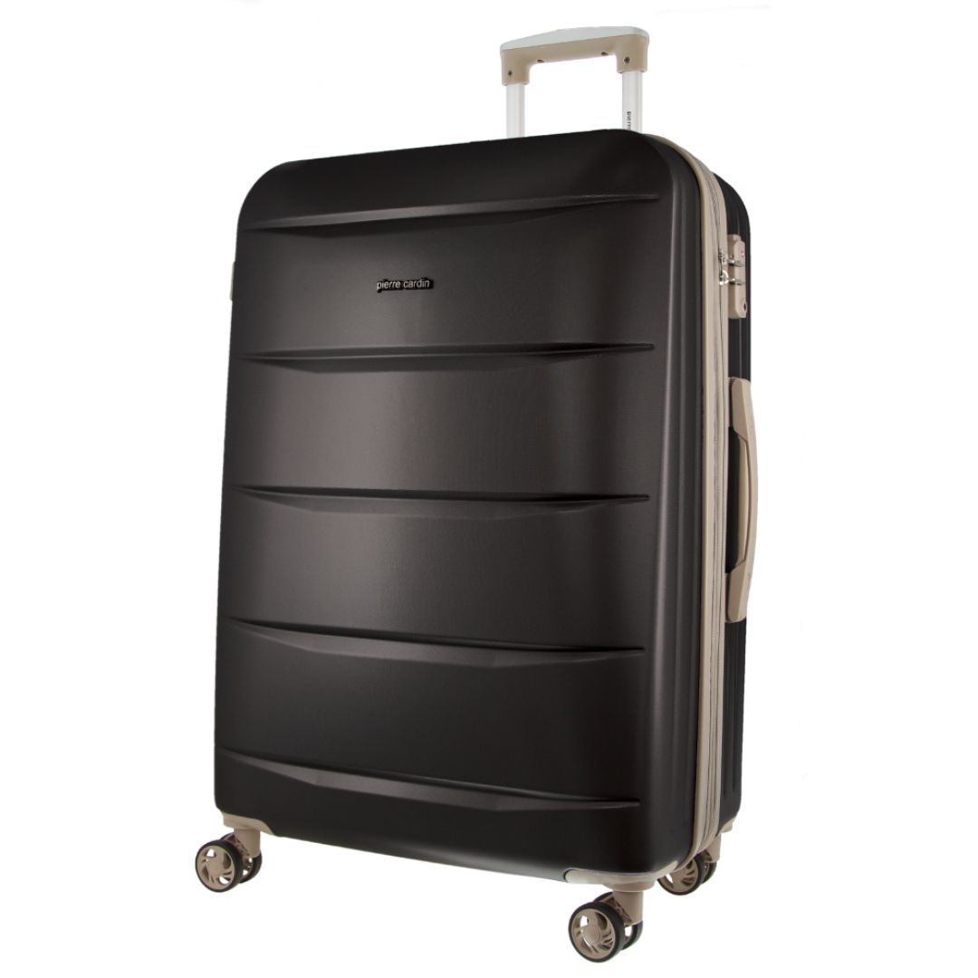Pierre Cardin 70cm Medium Hard-Shell Suitcase Hard Shell Cases Travel Svarta | MADHLZ872