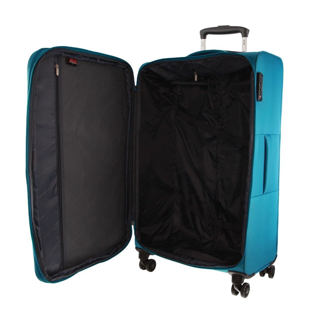 Pierre Cardin 76cm LARGE Soft Shell Suitcase Soft Shell Cases Travel Turkos | QSENUP049